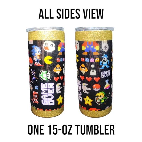 Retro Gamer/15oz Handcrafted Tumbler - Picture 3 of 3